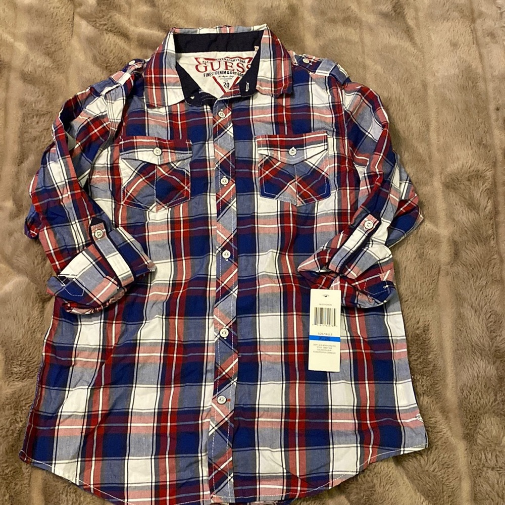 Western style boys button down shirt